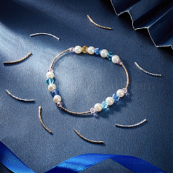 40шт 2 цвета латунные бусины трубки&nbsp;KK-PH0003-66