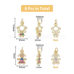 8шт 2 стиля латунные микропаве кубические циркониевые подвески&nbsp;KK-DC0003-16