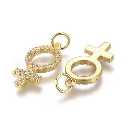 Латунные микропаве прозрачные подвески с фианитом&nbsp;ZIRC-Z001-10G