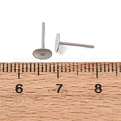 Устойчивая к потускнению хирургическая нержавеющая сталь 316 плоская круглая пустая закрепка для сережек-гвоздиков&nbsp;STAS-R073-06