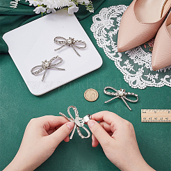 4 шт. бантовый сплав стеклянные стразы пряжки для обуви клипсы&nbsp;AJEW-FG0005-11P