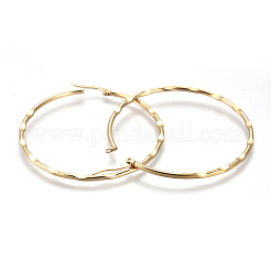 201 большие серьги-кольца из нержавеющей стали&nbsp;LS-EJEW-A054-08A-G