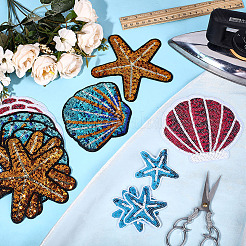 16 шт. 4 стильных самоклеящихся заплаток из полиэстера и пайеток&nbsp;PATC-ME0001-28