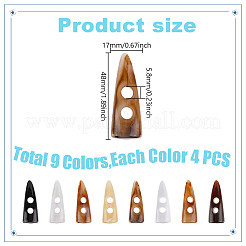 36шт. 9-х цветные акриловые кнопки&nbsp;BUTT-DR0001-03