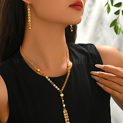 Винтажные серьги и колье из сплава с полыми круглыми кисточками для женщин&nbsp;GB9842