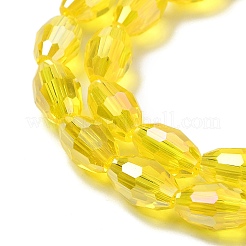 Прозрачные стеклянные бусины гальваническим пряди&nbsp;EGLA-A037-T6x8mm-B07