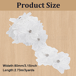 Двухслойные полиэстеровые цветочные кружевные ленты&nbsp;DIY-WH0656-60C