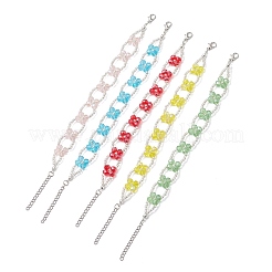 Стекло вышитый бисером браслеты для женщин&nbsp;BJEW-JB12736