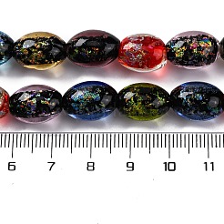 Нити стеклянных бусин из дихроичной фольги ручной работы&nbsp;DICH-U001-12J