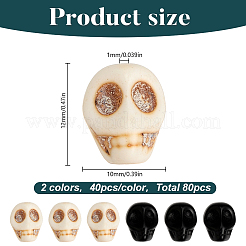 80 шт. 2 вида синтетических магнезитовых бусин&nbsp;TURQ-HY0001-17