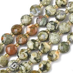 Природные риолитом яшмы бисер нитей&nbsp;G-K389-B87-01