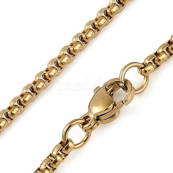 201 нержавеющая сталь полая овальная подвеска в форме святого Бенедикта ожерелье с цепочкой&nbsp;NJEW-D089-05G