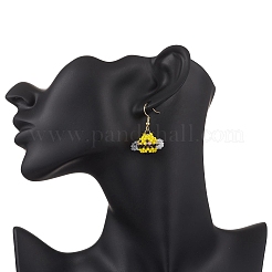 Серьги-подвески из стеклянных бусин ручной работы&nbsp;EJEW-MZ00565