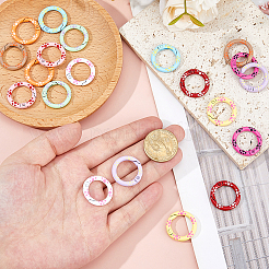 20 шт. 10 стиля эмалированных пружинных колец из сплава&nbsp;FIND-HS0002-18