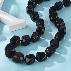 Ожерелья из натуральных окрашенных и нагретых черных агатовых самородков для женщин и мужчин&nbsp;NJEW-K388-01P