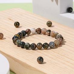 100шт 8мм натуральный агат океан / океан яшма круглые бусины&nbsp;DIY-LS0002-59