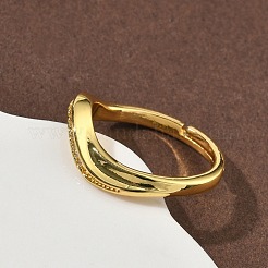 Латунные микро проложить пальцев кольца кубического циркония&nbsp;RJEW-H258-10G