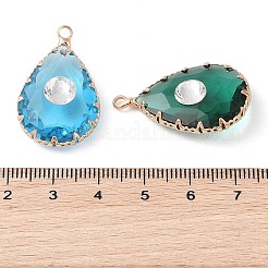 Латунь со стеклянной подвеской&nbsp;KK-Z046-04G