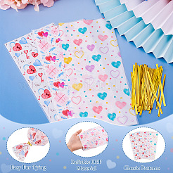 45 шт. 3 пластиковых пакета для хранения печенья с принтом в виде сердца&nbsp;ABAG-TA0001-22