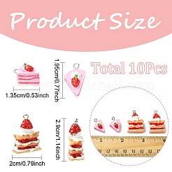 10шт 2 стиля непрозрачные подвески из смолы&nbsp;CRES-YW0001-47