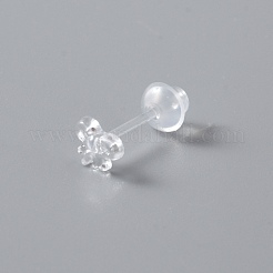 Крошечные полимерные серьги-гвоздики с бантом и ушной гайкой для женщин&nbsp;EJEW-WH0012-003C