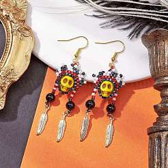 Железная болтающаяся серьга&nbsp;EJEW-MZ00189-04