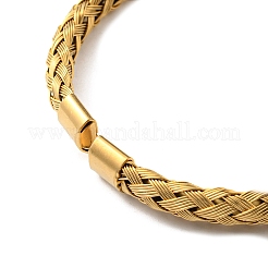 Браслеты-манжеты из нержавеющей стали 304 с обмоткой из проволоки&nbsp;BJEW-E079-02G