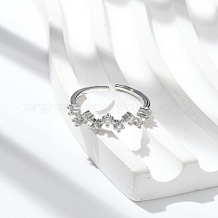 Кольца-манжеты из прозрачного кубического циркония&nbsp;RJEW-G337-03P