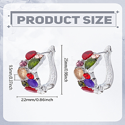 1 пара серег-гвоздиков из сплава с микропаве из разноцветных кубических цирконий&nbsp;EJEW-LP0003-62P