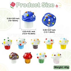 10шт 10 цвета бусины ручной работы с неровностями лэмпворк&nbsp;LAMP-CJ0002-16