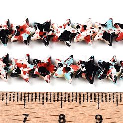 С напылением окрашенные синтетические бирюзовые бусинки&nbsp;UNKW-T001-11K-03