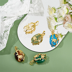 5шт 5 стиля подвески из натуральных и синтетических смешанных драгоценных камней&nbsp;G-PH0036-01