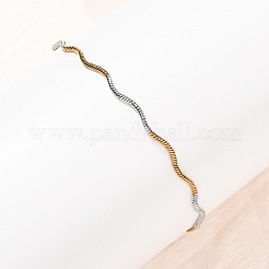 Браслеты-цепочки в форме волны из нержавеющей стали 304 для женщин&nbsp;BJEW-G780-03GP