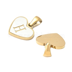 Сердце из натуральной белой ракушки из нержавеющей стали 304 с подвесками в виде инициалов&nbsp;STAS-R168-25G-H