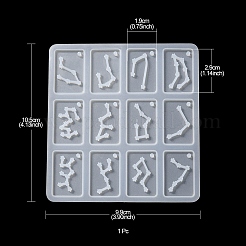Двенадцать созвездий прямоугольные подвески силиконовые Молды&nbsp;DIY-YW0006-67