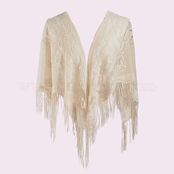 Съемная шаль из полиэстера с кружевным цветком&nbsp;AJEW-WH20072-43A