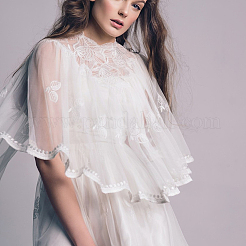 Съемные свадебные кружевные шали из полиэстера&nbsp;AJEW-WH0696-057