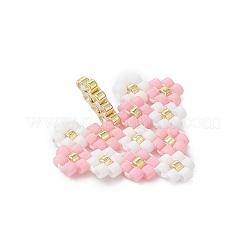 Сердце из стеклянного бисера Миюки с подвесками в виде цветов&nbsp;PALLOY-MZ01113-02