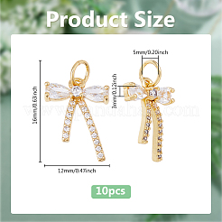 10 шт. Покрытие стойки латунь микропаве прозрачные подвески из кубического циркония&nbsp;KK-DC0004-35