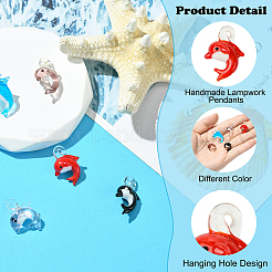 5шт 5 цвета подвески ручной работы лэмпворк&nbsp;LAMP-CJ0002-65