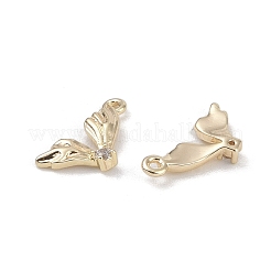 Латунные микропаве прозрачные подвески с фианитом&nbsp;KK-K351-37G