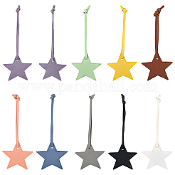 9 шт. 9 цвета звезда искусственная кожа подвеска украшение&nbsp;HJEW-CL0001-01