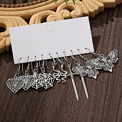 5 пара серег с подвесками из сплава&nbsp;FS-WGC6922-01