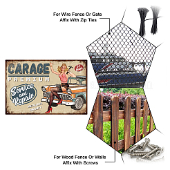 Старинный металлический оловянный знак&nbsp;AJEW-WH0189-376