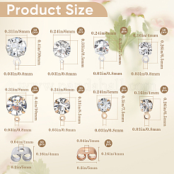 160 шт. 8 стиля сплава кристалл горный хрусталь серьги-гвоздики фурнитура&nbsp;ALRI-SP0001-02