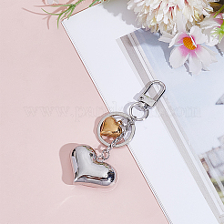 Брелки в форме сердца из латуни и нержавеющей стали 304&nbsp;KEYC-ME00017