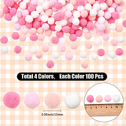 400 шт. шарики-помпоны из полиэстера 4 цветов&nbsp;DIY-SC0031-37B