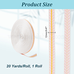 Полиэстеровая лента с узором в виде листьев&nbsp;OCOR-WH0101-156A