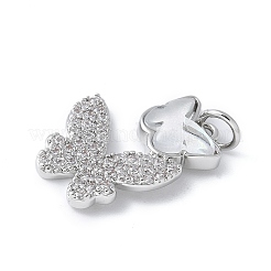 Подвески из латуни микропаве с фианитами и стеклом&nbsp;KK-F892-49P