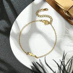 Браслеты с перекрестными латунными звеньями&nbsp;BJEW-JB10588